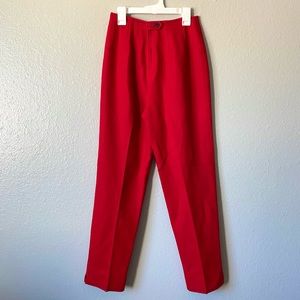 Red Pendleton trousers